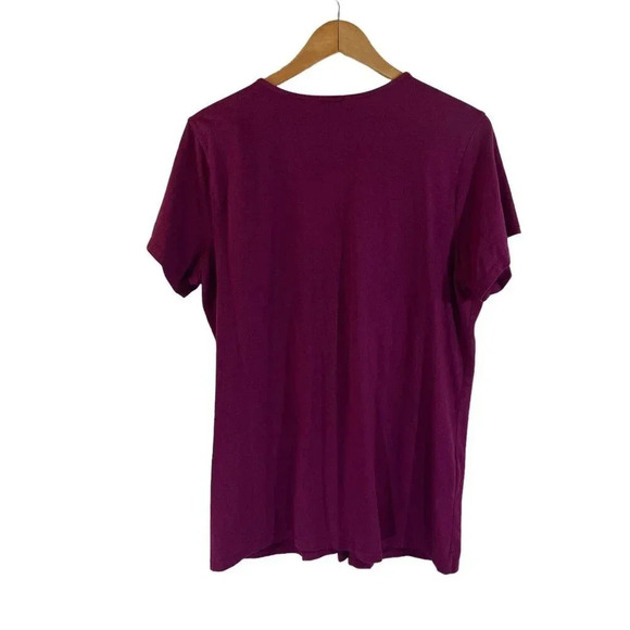 J.Jill Plum Purple Blouse XL Stretch Knit Draped V Neck Pleated Flowy Pullover - Picture 3 of 6